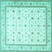 Square Persian Turquoise Traditional Rug, tr4776turq