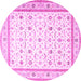 Round Persian Pink Traditional Rug, tr4776pnk