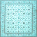 Square Machine Washable Persian Light Blue Traditional Rug, wshtr4776lblu