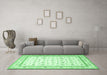 Machine Washable Persian Emerald Green Traditional Area Rugs in a Living Room,, wshtr4776emgrn