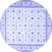 Round Persian Blue Traditional Rug, tr4776blu