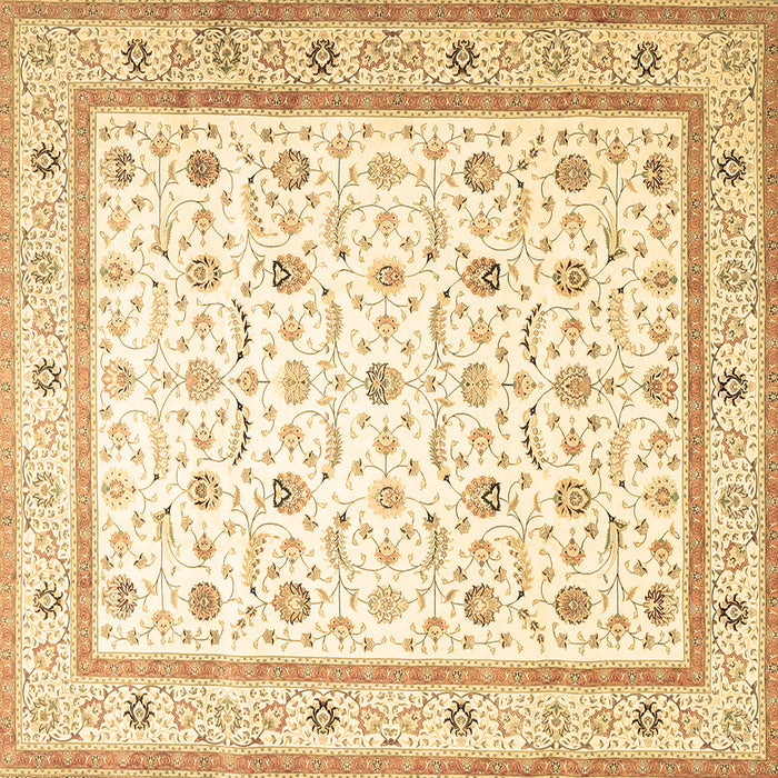 Square Persian Brown Traditional Rug, tr4776brn