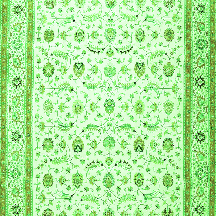 Serging Thickness of Machine Washable Persian Green Traditional Area Rugs, wshtr4776grn