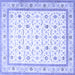 Square Persian Blue Traditional Rug, tr4776blu