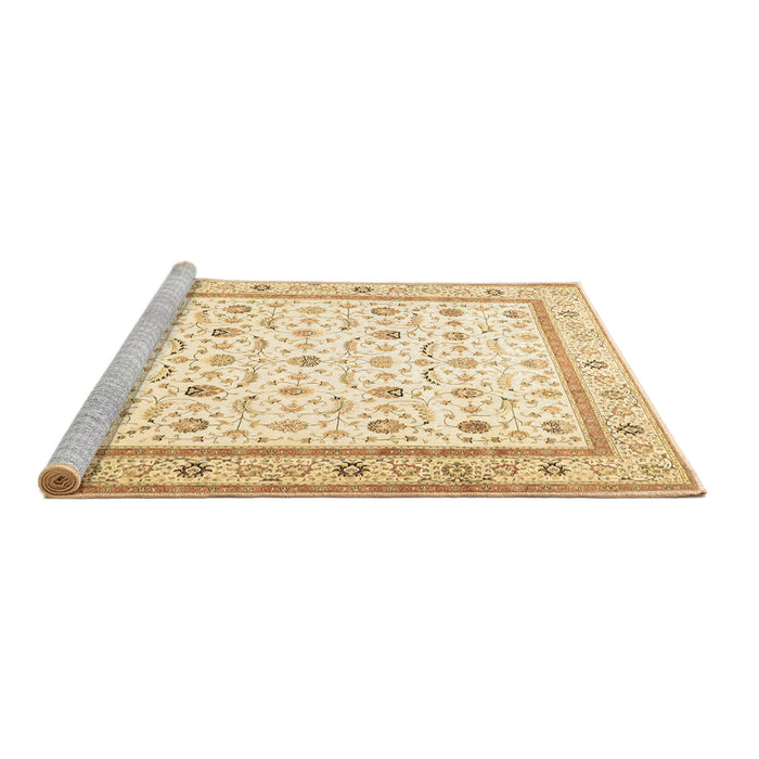 Sideview of Machine Washable Persian Brown Traditional Rug, wshtr4776brn