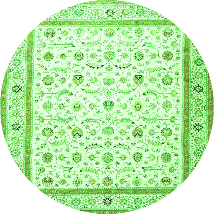 Square Persian Green Traditional Rug, tr4776grn