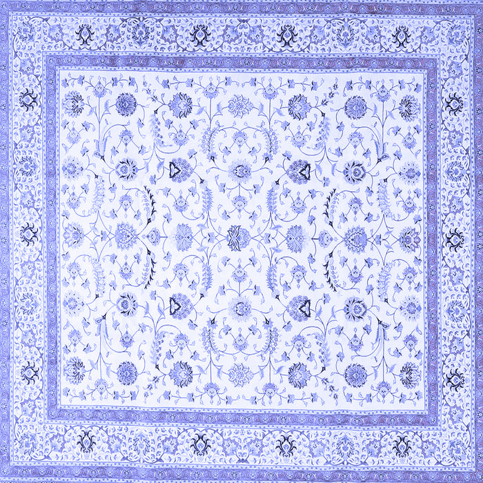 Square Machine Washable Persian Blue Traditional Rug, wshtr4776blu