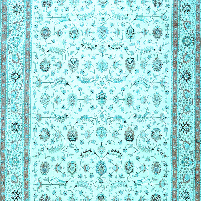 Machine Washable Persian Light Blue Traditional Rug, wshtr4776lblu