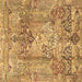 Square Persian Brown Traditional Rug, tr4777brn