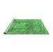 Sideview of Machine Washable Persian Emerald Green Traditional Area Rugs, wshtr4777emgrn