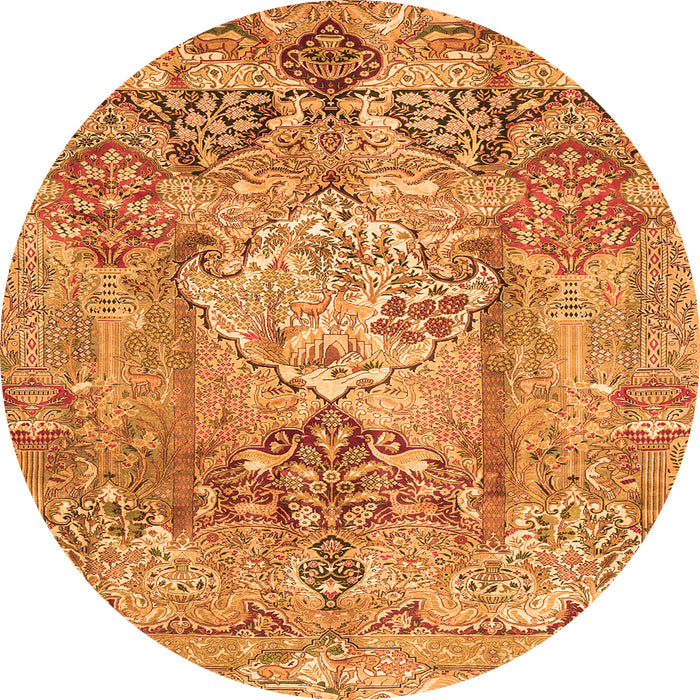 Machine Washable Persian Orange Traditional Area Rugs, wshtr4777org