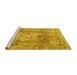 Sideview of Machine Washable Persian Yellow Traditional Rug, wshtr4777yw