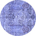 Round Persian Blue Traditional Rug, tr4777blu