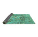 Sideview of Persian Turquoise Traditional Rug, tr4777turq