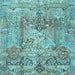 Square Persian Light Blue Traditional Rug, tr4777lblu