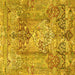 Square Persian Yellow Traditional Rug, tr4777yw