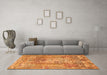 Machine Washable Persian Orange Traditional Area Rugs in a Living Room, wshtr4777org