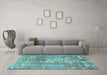 Machine Washable Persian Light Blue Traditional Rug in a Living Room, wshtr4777lblu