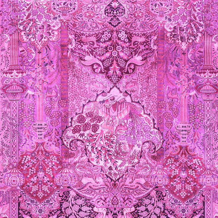 Machine Washable Persian Pink Traditional Rug, wshtr4777pnk