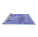 Sideview of Machine Washable Persian Blue Traditional Rug, wshtr4777blu