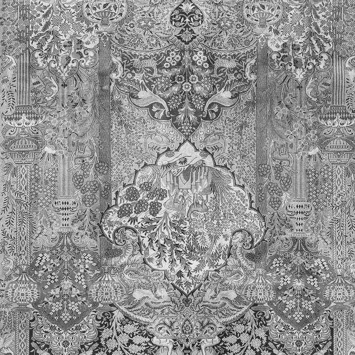 Serging Thickness of Machine Washable Persian Gray Traditional Rug, wshtr4777gry