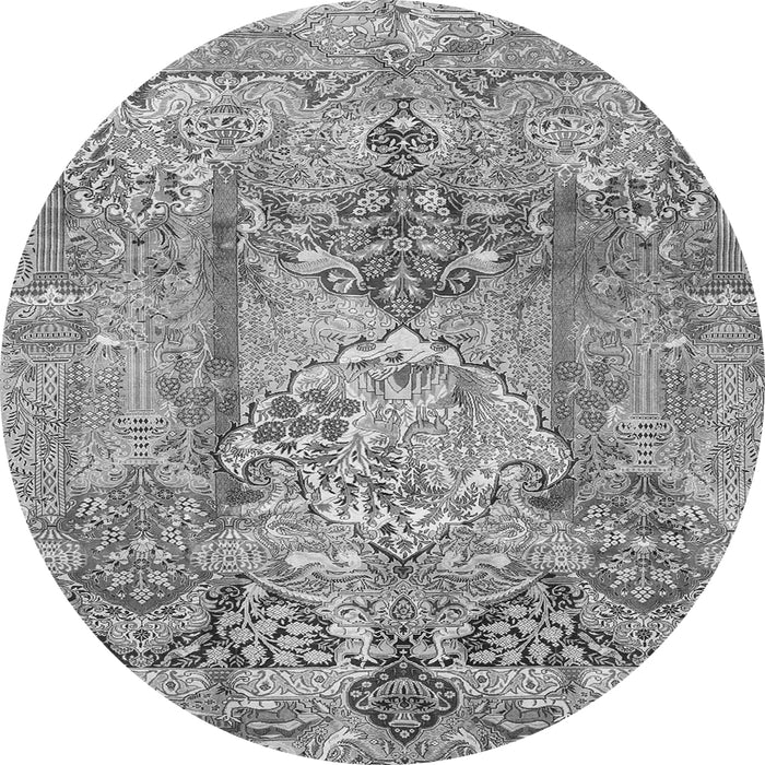 Machine Washable Persian Gray Traditional Rug, wshtr4777gry