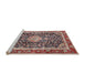 Sideview of Machine Washable Traditional Tan Brown Rug, wshtr4778