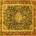 Square Medallion Yellow Traditional Rug, tr4778yw