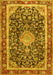 Medallion Yellow Traditional Rug, tr4778yw