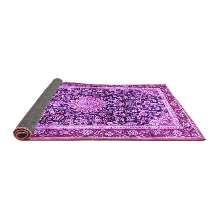 Sideview of Medallion Purple Traditional Rug, tr4778pur