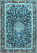 Medallion Light Blue Traditional Rug, tr4778lblu