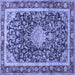 Square Medallion Blue Traditional Rug, tr4778blu