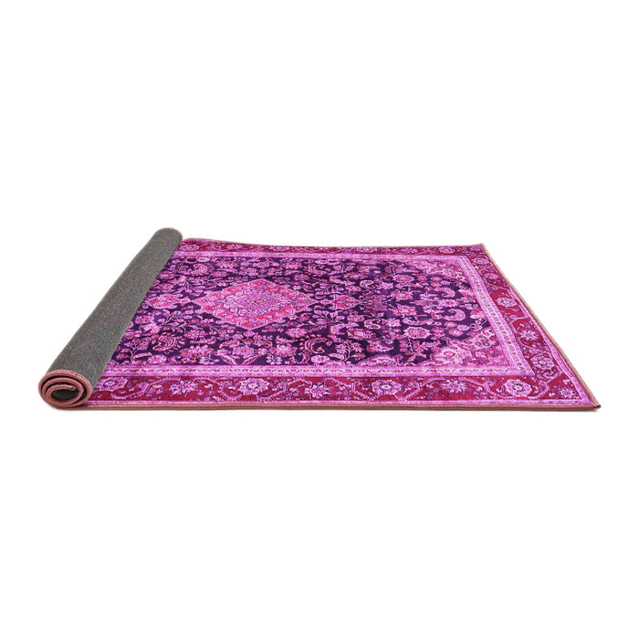 Sideview of Medallion Pink Traditional Rug, tr4778pnk