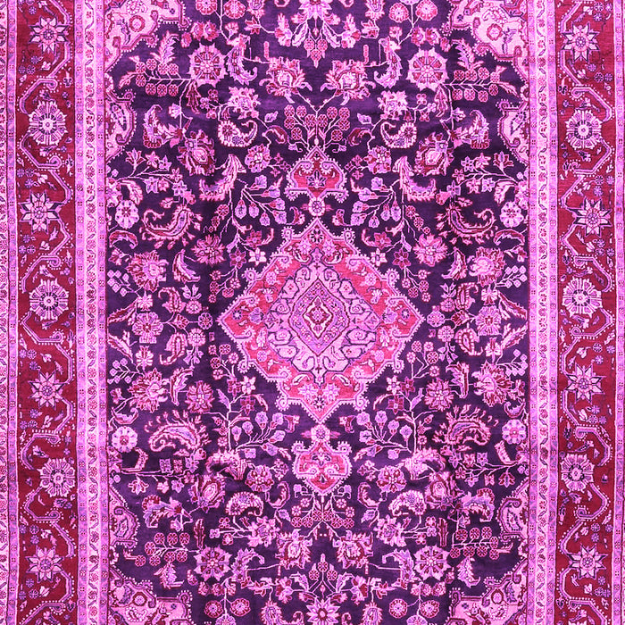 Machine Washable Medallion Pink Traditional Rug, wshtr4778pnk