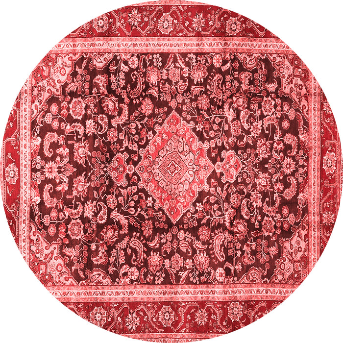 Machine Washable Medallion Red Traditional Rug, wshtr4778red