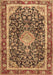 Machine Washable Medallion Brown Traditional Rug, wshtr4778brn