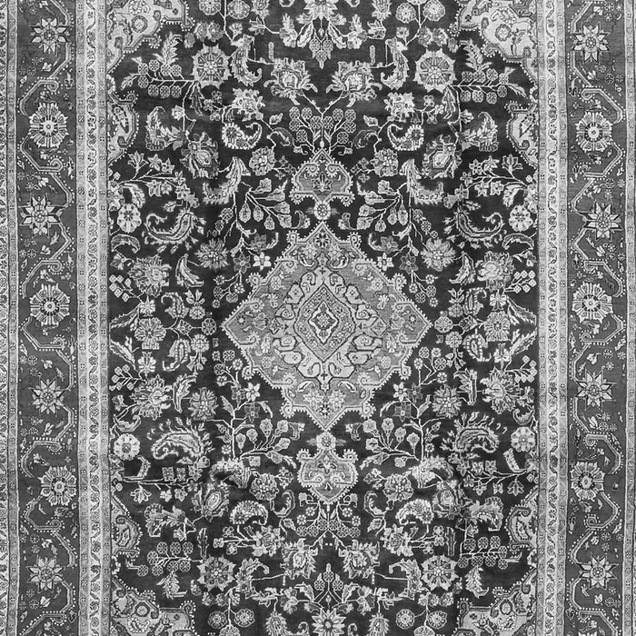 Serging Thickness of Machine Washable Medallion Gray Traditional Rug, wshtr4778gry