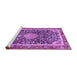 Sideview of Machine Washable Medallion Purple Traditional Area Rugs, wshtr4778pur