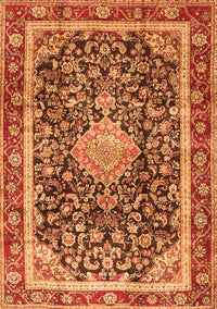 Medallion Orange Traditional Rug, tr4778org