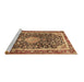 Sideview of Machine Washable Medallion Brown Traditional Rug, wshtr4778brn