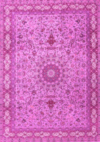 Medallion Pink Traditional Rug, tr4779pnk