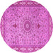 Round Medallion Pink Traditional Rug, tr4779pnk