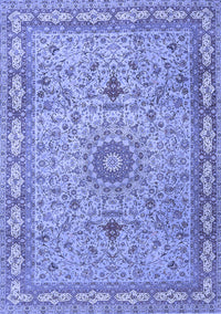 Medallion Blue Traditional Rug, tr4779blu