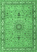 Machine Washable Medallion Emerald Green Traditional Area Rugs, wshtr4779emgrn