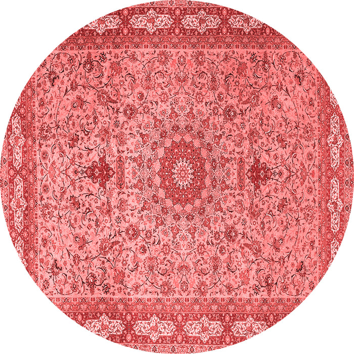 Machine Washable Medallion Red Traditional Rug, wshtr4779red
