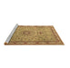 Sideview of Machine Washable Medallion Brown Traditional Rug, wshtr4779brn