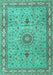 Medallion Turquoise Traditional Rug, tr4779turq