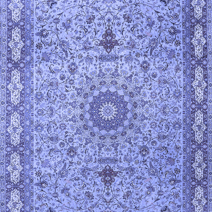 Machine Washable Medallion Blue Traditional Rug, wshtr4779blu