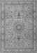 Serging Thickness of Machine Washable Medallion Gray Traditional Rug, wshtr4779gry