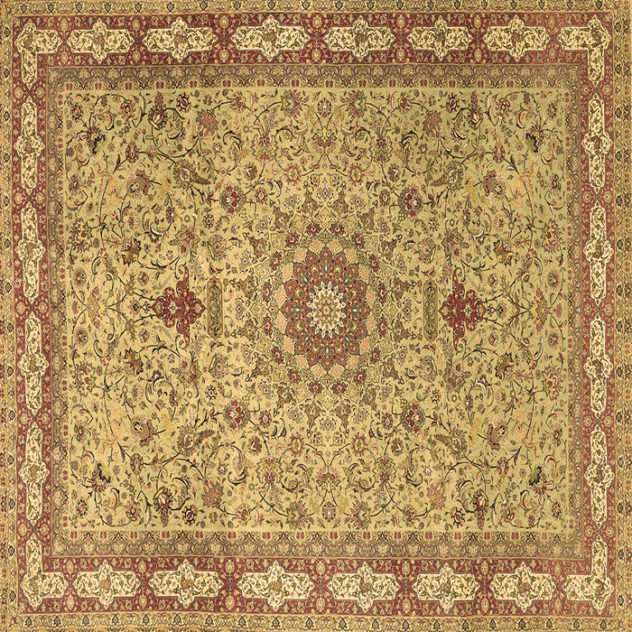 Square Medallion Brown Traditional Rug, tr4779brn